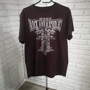 Rock & Republic The Iconic Tee Men's Size Large Burgundy T-shirt